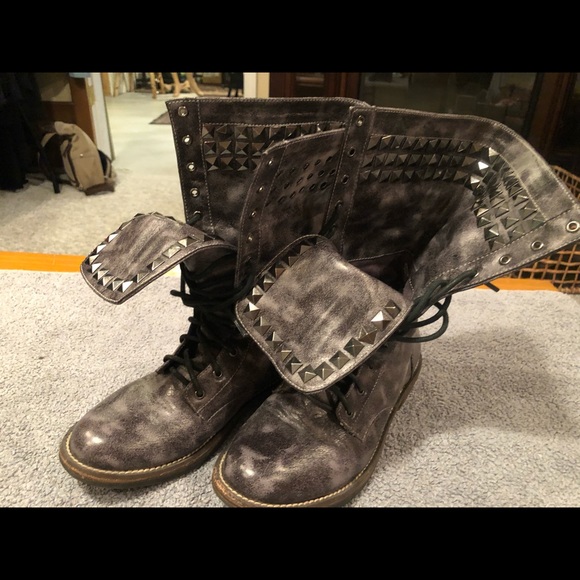 Grey tie dye vegan boots - Picture 2 of 6